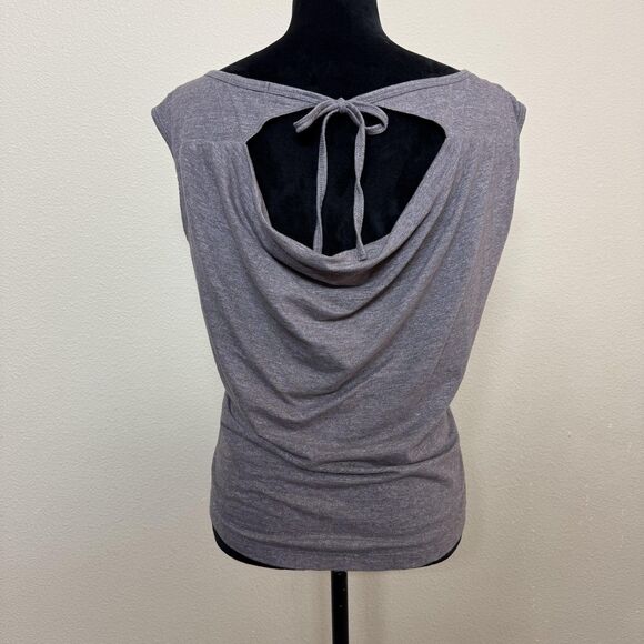 prAna Shirt Womens XS Gray Sleeveless Open Back Tie Drape Yoga Casual Soft Top - Picture 2 of 8